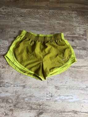 NIKE Tempo Running Shorts W/Liner Multi Stretch Dri-Fit Green Women’s Medium